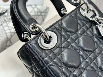  Dior Mini Lady Dior Bag Black Cannage Lambskin Sliver #4150 - Image 8