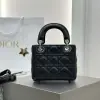  Dior Mini Lady Dior Bag Black Cannage Lambskin Sliver #4150 - Image 3