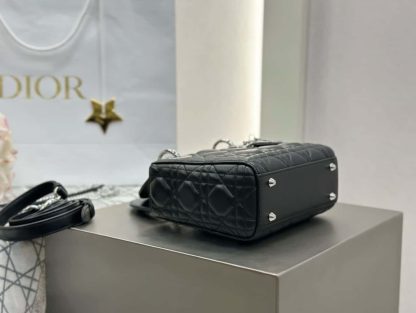  Dior Mini Lady Dior Bag Black Cannage Lambskin Sliver #4150 - Image 4
