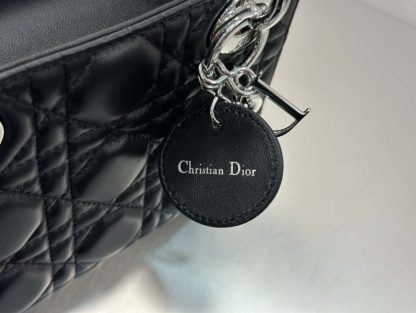  Dior Mini Lady Dior Bag Black Cannage Lambskin Sliver #4150 - Image 10