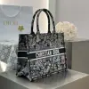  Dior Medium Dior Book Tote Black Embroidery #4144 - Image 5