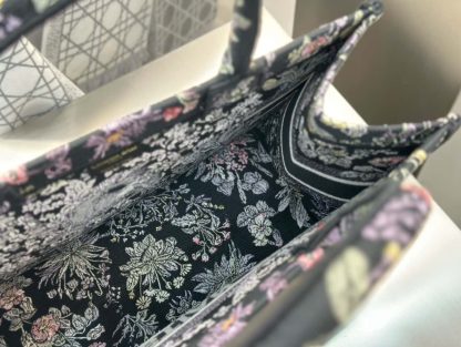  Dior Medium Dior Book Tote Black Embroidery #4144 - Image 6