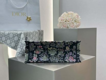  Dior Medium Dior Book Tote Black Embroidery #4144 - Image 3
