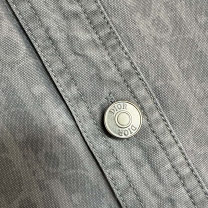  Dior Oblique Overshirt Gray Cotton Denim #4139 - Image 4