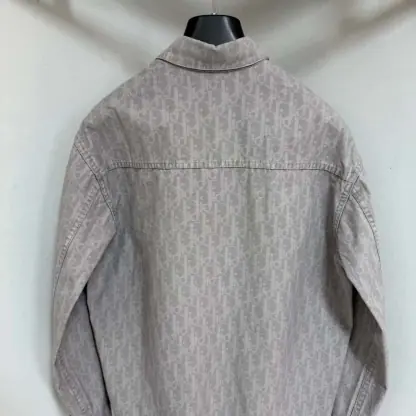  Dior Oblique Overshirt Gray Cotton Denim #4139 - Image 5