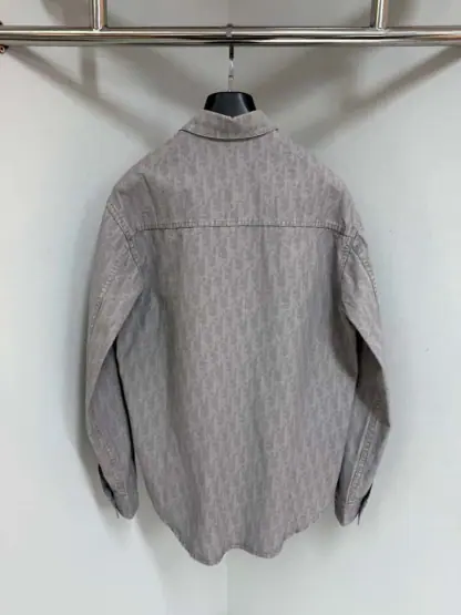  Dior Oblique Overshirt Gray Cotton Denim #4139 - Image 2