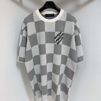 Replica Louis Vuitton Damier Jacquard Short-Sleeved Crewneck #4152