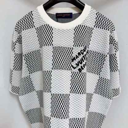  Louis Vuitton Damier Jacquard Short-Sleeved Crewneck #4152 - Image 6