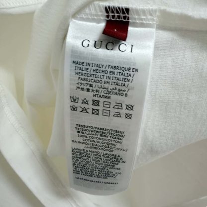  GUCCI EMBROIDERED COTTON JERSEY T-SHIRT WHITE #4158 - Image 2