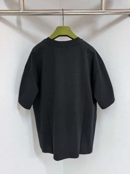  GUCCI EMBROIDERED COTTON JERSEY T-SHIRT BLACK #4157 - Image 6