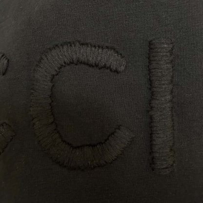 GUCCI EMBROIDERED COTTON JERSEY T-SHIRT BLACK #4157 - Image 3