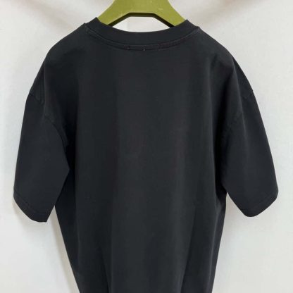  GUCCI EMBROIDERED COTTON JERSEY T-SHIRT BLACK #4157 - Image 9