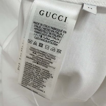  GUCCI PRINTED COTTON JERSEY T-SHIRT White #4156 - Image 5