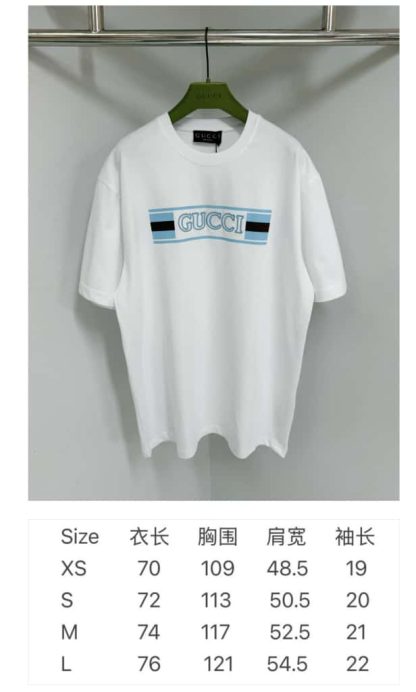  GUCCI PRINTED COTTON JERSEY T-SHIRT White #4156 - Image 9