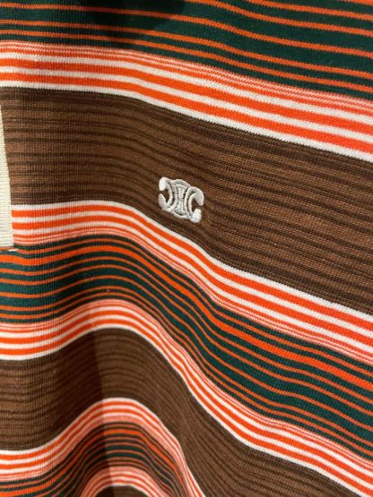 REPLICA CELINE TRIOMPHE LOOSE POLO SHIRT IN STRIPED COTTON LONG SLEEVE #4160 - Image 5