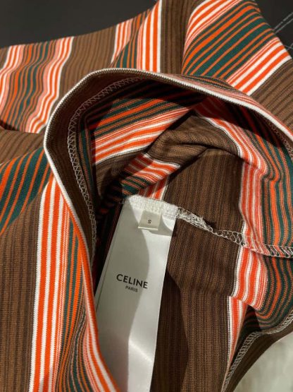 REPLICA CELINE TRIOMPHE LOOSE POLO SHIRT IN STRIPED COTTON LONG SLEEVE #4160 - Image 8