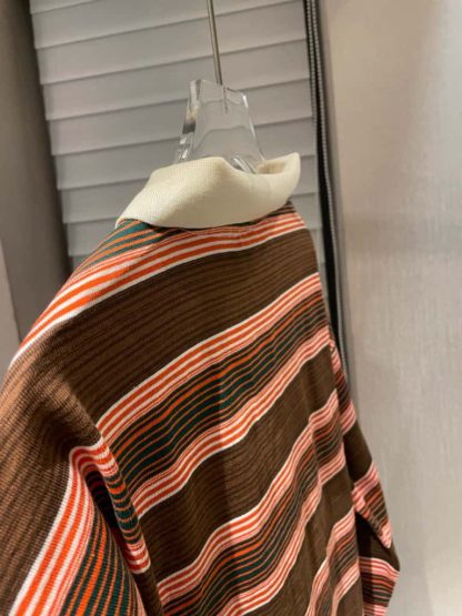 REPLICA CELINE TRIOMPHE LOOSE POLO SHIRT IN STRIPED COTTON LONG SLEEVE #4160 - Image 10