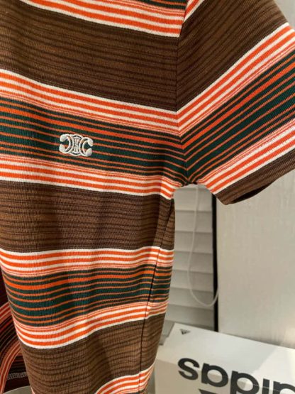 REPLICA CELINE TRIOMPHE CROPPED POLO SHIRT IN STRIPED COTTON #4159 - Image 9