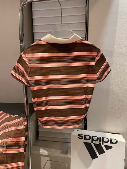 REPLICA CELINE TRIOMPHE CROPPED POLO SHIRT IN STRIPED COTTON #4159 - Image 2