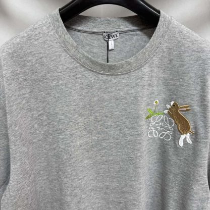  Loewe Relaxed fit T-shirt in cotton For Men Grey #4165 - Image 7