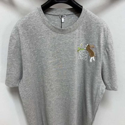  Loewe Relaxed fit T-shirt in cotton For Men Grey #4165 - Image 2