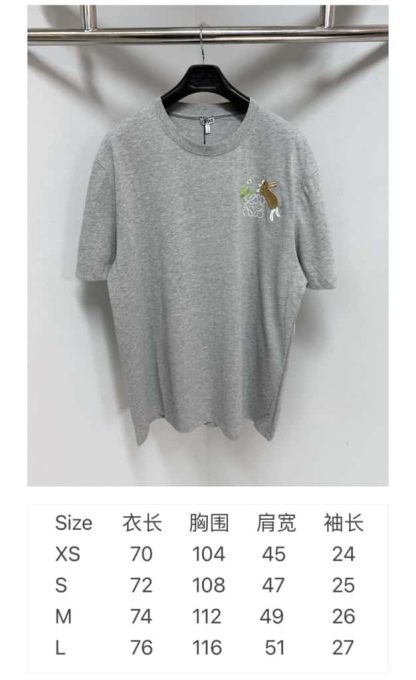  Loewe Relaxed fit T-shirt in cotton For Men Grey #4165 - Image 9