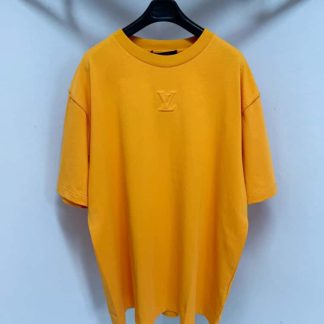 Replica Louis Vuitton Men's Embossed LV Ski T-Shirt Orange 1AGIIO #4168