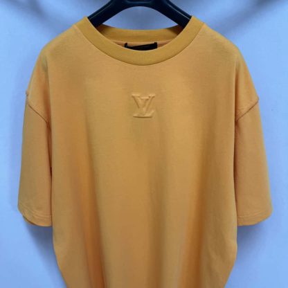  Louis Vuitton Men's Embossed LV Ski T-Shirt Orange 1AGIIO #4168 - Image 3