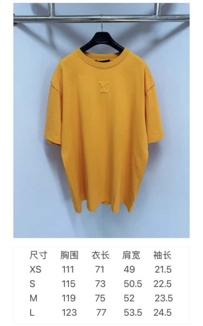  Louis Vuitton Men's Embossed LV Ski T-Shirt Orange 1AGIIO #4168 - Image 9
