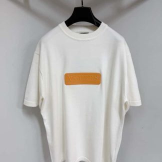 Replica Louis Vuitton VVN Patch Short-Sleeved Cotton Crewneck 1AHCWD #4166