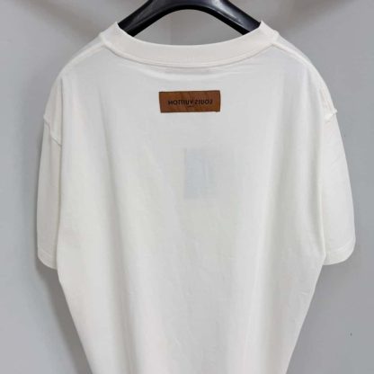  Louis Vuitton Men's Embossed LV T-Shirt White 1AHCNV #4167 - Image 2