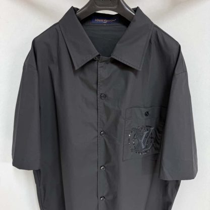  Louis Vuitton Embroidered Short-Sleeved Cotton Shirt 1AHCHC 2025 #4175 - Image 5