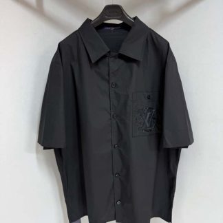 Replica Louis Vuitton Embroidered Short-Sleeved Cotton Shirt 1AHCHC 2025 #4175