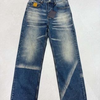 Replica Louis Vuitton Sunfaded Effect Denim Skate Pants 1AHBMW 2025 #4173