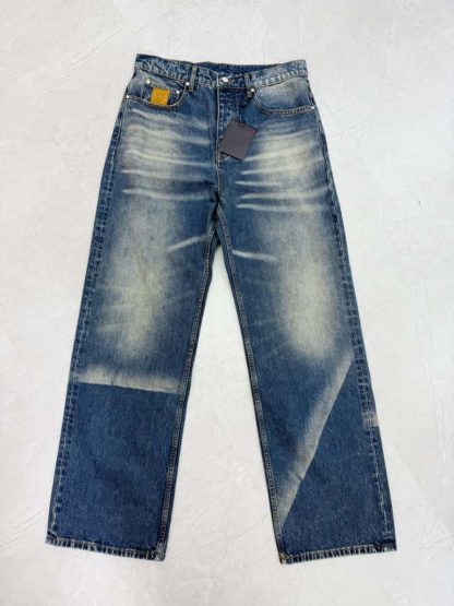 Replica Louis Vuitton Sunfaded Effect Denim Skate Pants 1AHBMW 2025 #4173