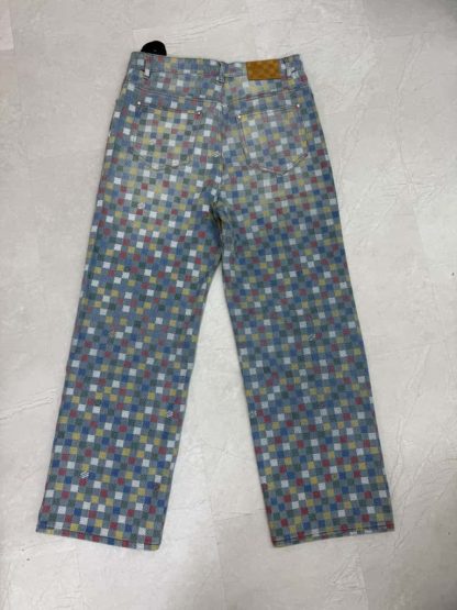  Louis Vuitton Damier Denim Wide-Leg Pants 1AHBMK 2025 #4172 - Image 4