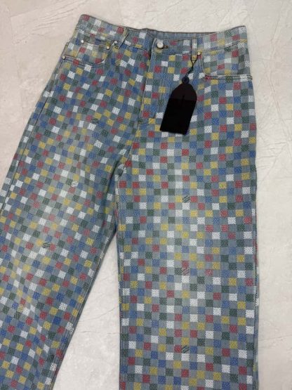  Louis Vuitton Damier Denim Wide-Leg Pants 1AHBMK 2025 #4172 - Image 5
