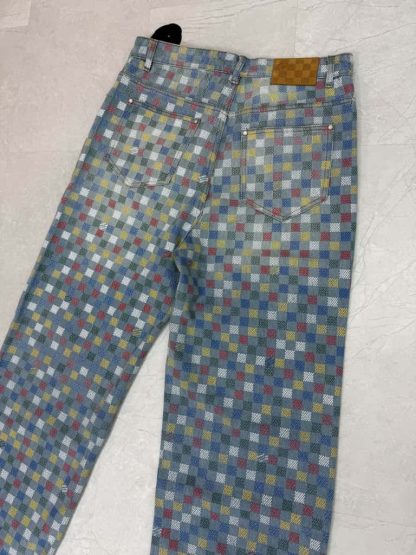  Louis Vuitton Damier Denim Wide-Leg Pants 1AHBMK 2025 #4172 - Image 7