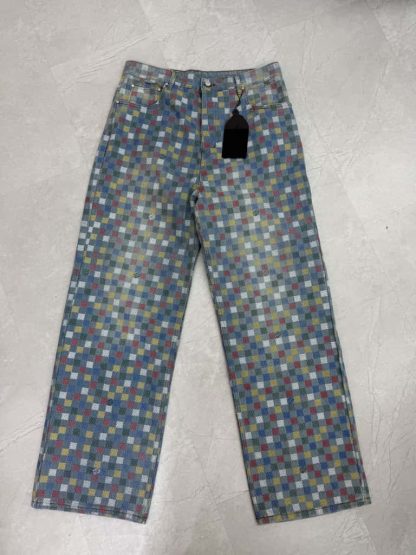  Louis Vuitton Damier Denim Wide-Leg Pants 1AHBMK 2025 #4172 - Image 2