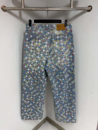  Louis Vuitton Damier Denim Wide-Leg Pants 1AHBMK 2025 #4172 - Image 3