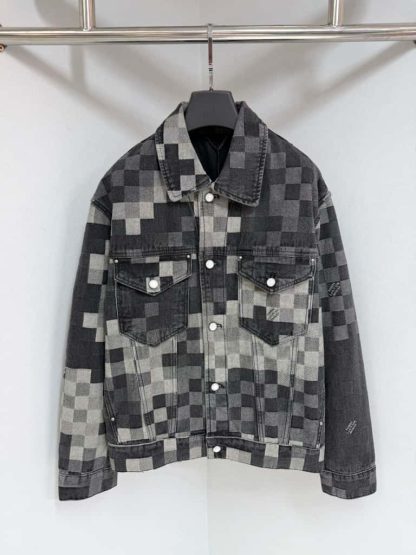 Replica Louis Vuitton Damoflage Classic Denim Jacket 1AHEBG #4170