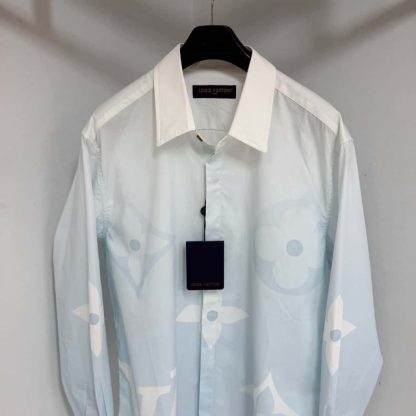  Louis Vuitton Monogram Printed Long-Sleeved Cotton Poplin Shirt 1AFXVX #4174 - Image 6