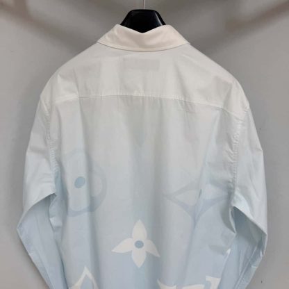  Louis Vuitton Monogram Printed Long-Sleeved Cotton Poplin Shirt 1AFXVX #4174 - Image 7