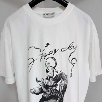  Givenchy T-shirt in cotton with chandelier and snake print For Men 2025SS #4195 - Image 3