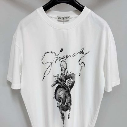  Givenchy T-shirt in cotton with chandelier and snake print For Men 2025SS #4195 - Image 5