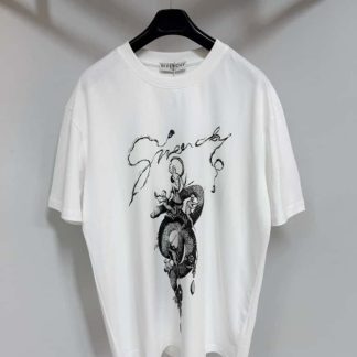 Replica Givenchy T-shirt in cotton with chandelier and snake print For Men 2025SS #4195