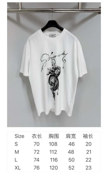  Givenchy T-shirt in cotton with chandelier and snake print For Men 2025SS #4195 - Image 2