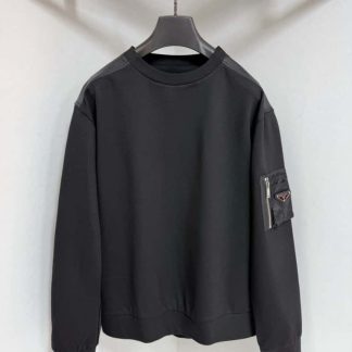 Replica Prada Cotton fleece and Re-Nylon sweatshirt For Men 2025SS #4191