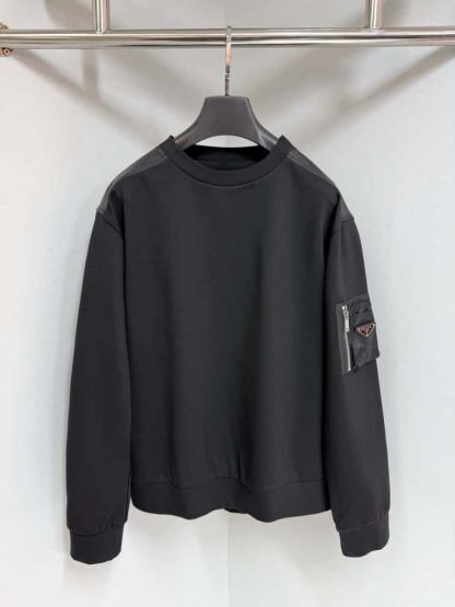 Replica Prada Cotton fleece and Re-Nylon sweatshirt For Men 2025SS #4191
