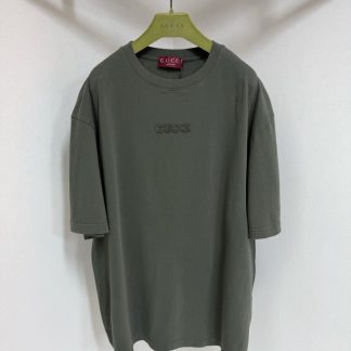 REPLICA GUCCI EMBROIDERED COTTON JERSEY T-SHIRT FOR MEN #4187